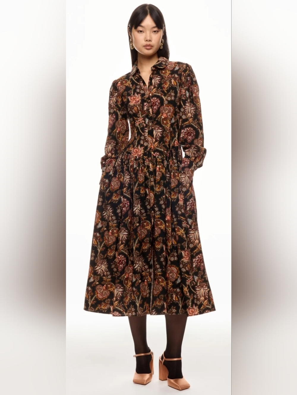 ULLA JOHNSON CELIA PAISLEY COLLARED DRESS SIZE 2 MSRP $750